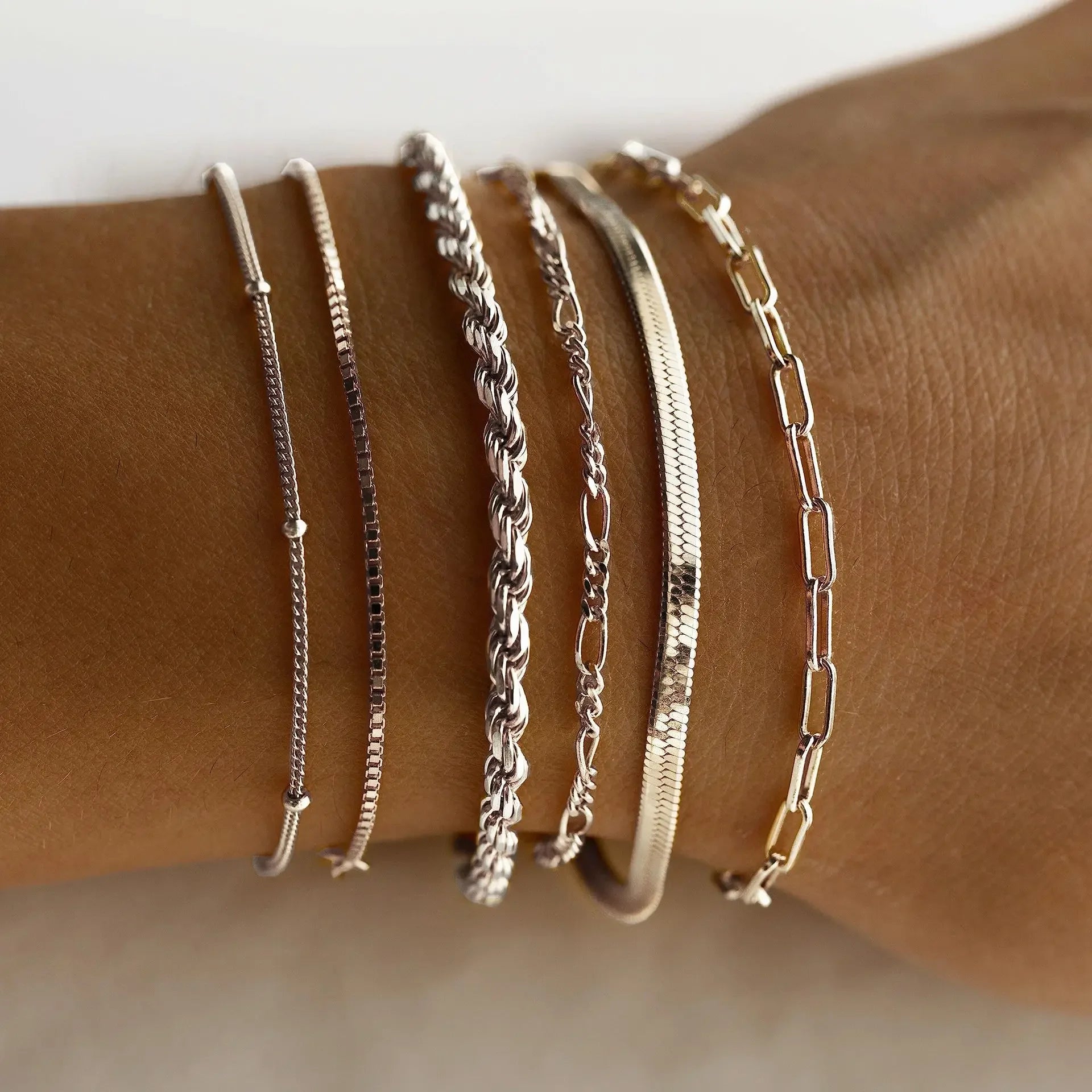 Wholesale suit Jewelry Personalized Bracelet New Alloy Combination Bracelet Six-piece Set